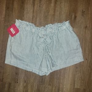 Isabel Maternity Tie-Front  Striped Shorts with Pockets Women’s Small NWT #095